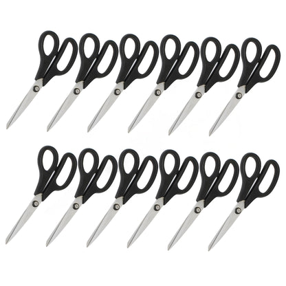 4” Stainless Steel Kitchen Scissors with Black Plastic Handle Set of 12- All Purpose Shears Food Scissors Kitchen Scissors Utility Scissors Cooking Shears for Home Kitchen Restaurants