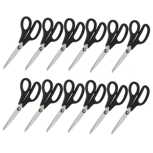 4” Stainless Steel Kitchen Scissors with Black Plastic Handle Set of 12- All Purpose Shears Food Scissors Kitchen Scissors Utility Scissors Cooking Shears for Home Kitchen Restaurants