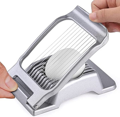 Aluminum Square Egg Slicer 5-1/4" x 3-1/8" x 1" - Multipurpose Heavy Duty Egg Slicer Egg Cutter for Hard Boiled Eggs Strawberry Slicer Egg Dicer Soft Fruit Mushroom