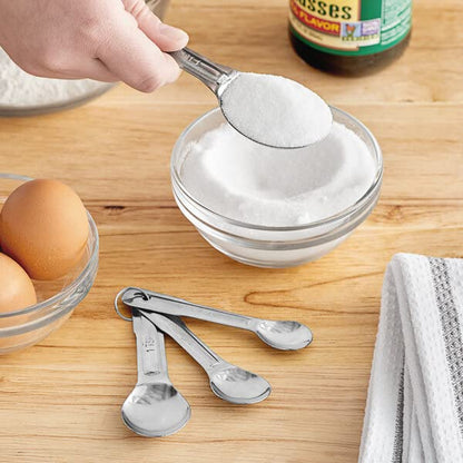 Aluminum Measuring Spoon Set - 4-Piece Multi Measurement Tool for Baking Cooking Measuring Spoon Set Kitchen Gadgets Apartment Essentials Fits in Spice Jars