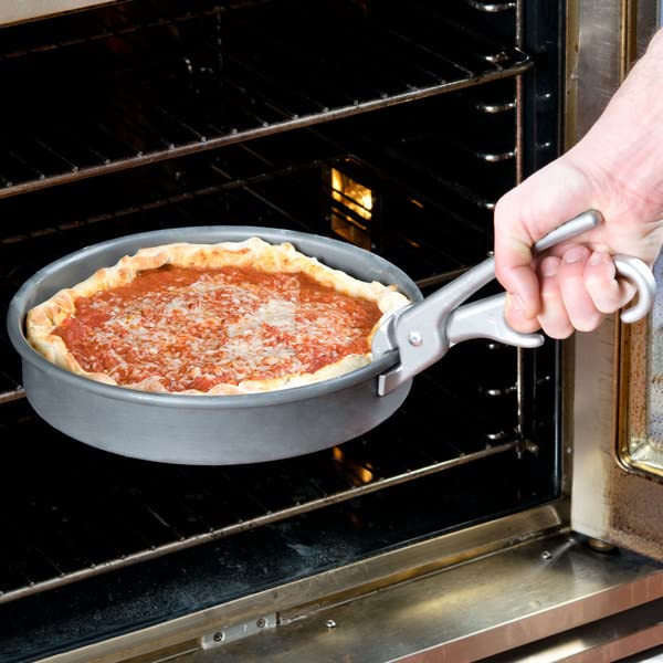 7-7/8" Heavy-Duty Pizza Pan Gripper Aluminum with a Finger-hook-Oven Gripper Clips Pot Lifter Baking Tool Kitchen Pan Tongs Great for Pulling Hot Pizza Pan out of the Oven Microwave