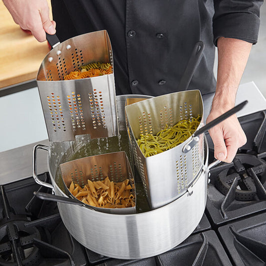 20 Qt. Aluminum Pasta Cooker with 4 Stainless Steel Inserts Set - Pasta Pot Pasta Cooker Strainer Basket Multipurpose Pasta Cookware for Spaghetti Vegetable Blanching Home Kitchen