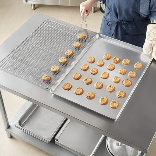All-Purpose Aluminum Bake & Roasting Pan with Foldable Handles – 26-1/4" x 18-1/4" – Versatile Baking Tray & Roaster for Cookies, Cakes, Chicken, and More – Perfect for Oven Baking & Roasting