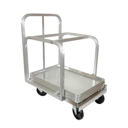 Heavy Duty Aluminum Full Size Sheet Pan Truck with 4 Each of 5" Swivel casters - Commercial Bakery Track for Full Size Sheet Kitchen Restaurant Cafeteria Pizzeria Hotel and Home