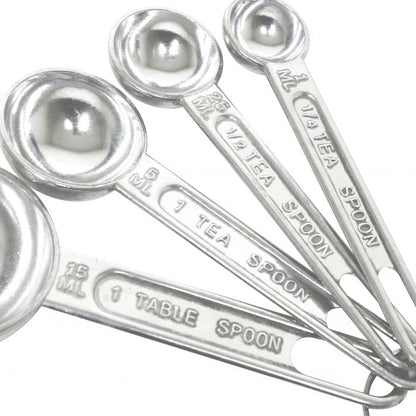 Aluminum Measuring Spoon Set - 4-Piece Multi Measurement Tool for Baking Cooking Measuring Spoon Set Kitchen Gadgets Apartment Essentials Fits in Spice Jars