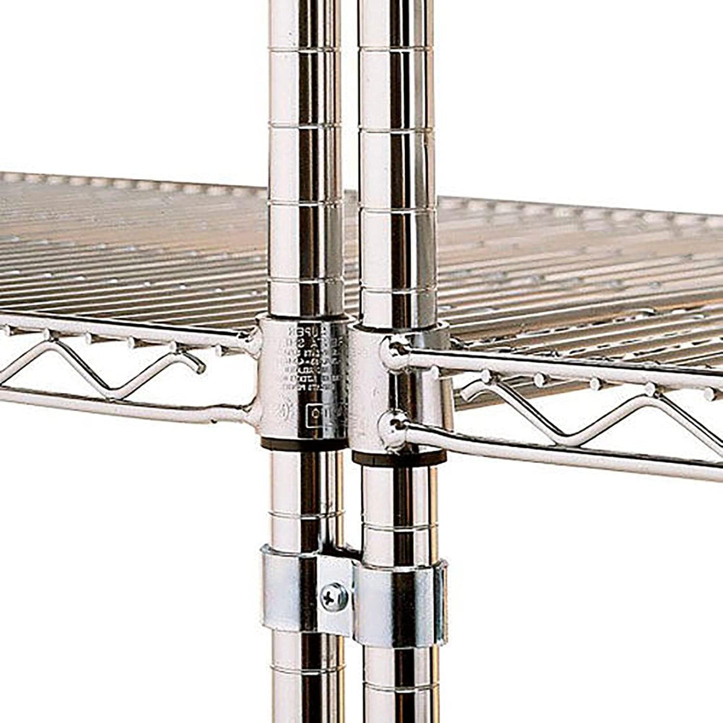 3-1/4" x 7/8" x 1-3/8" Post Clamp Iron Set of 4 - Post Clamps to Join Wire Shelving Units for Shelving Unit Steel Wire Rack Storage Shelving Organizer Home Kitchen Restaurants