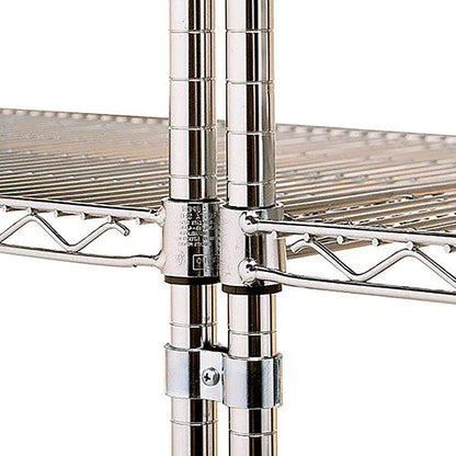 3-1/4" x 7/8" x 1-3/8" Post Clamp Iron Set of 4 - Post Clamps to Join Wire Shelving Units for Shelving Unit Steel Wire Rack Storage Shelving Organizer Home Kitchen Restaurants