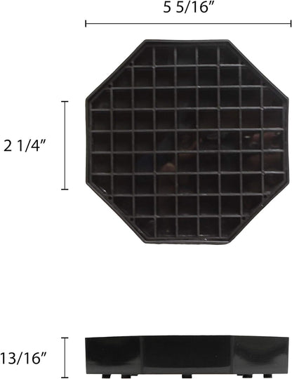 Drip Tray Octagon Shape Polypropylene Black Color - Bar Countertop Coffee Drip Tray with Honeycomb Grid Octagon Dishwasher Safe