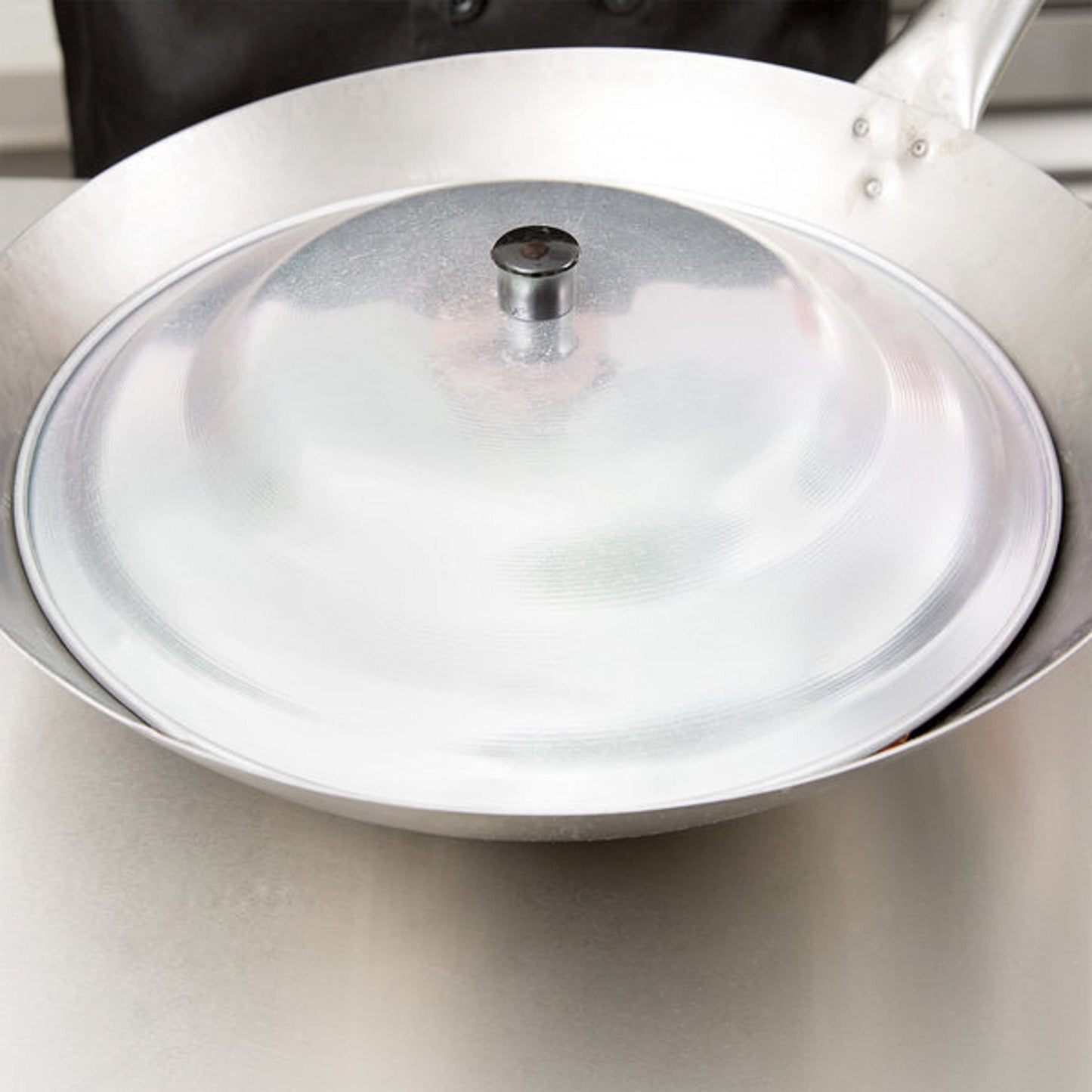 Aluminum Wok Cover Lid - Frying Pan Cover Pan Cover Wok Lid Woks Asian Cookware Aluminum Dome Shaped Cover For Home Kitchen and Restaurants