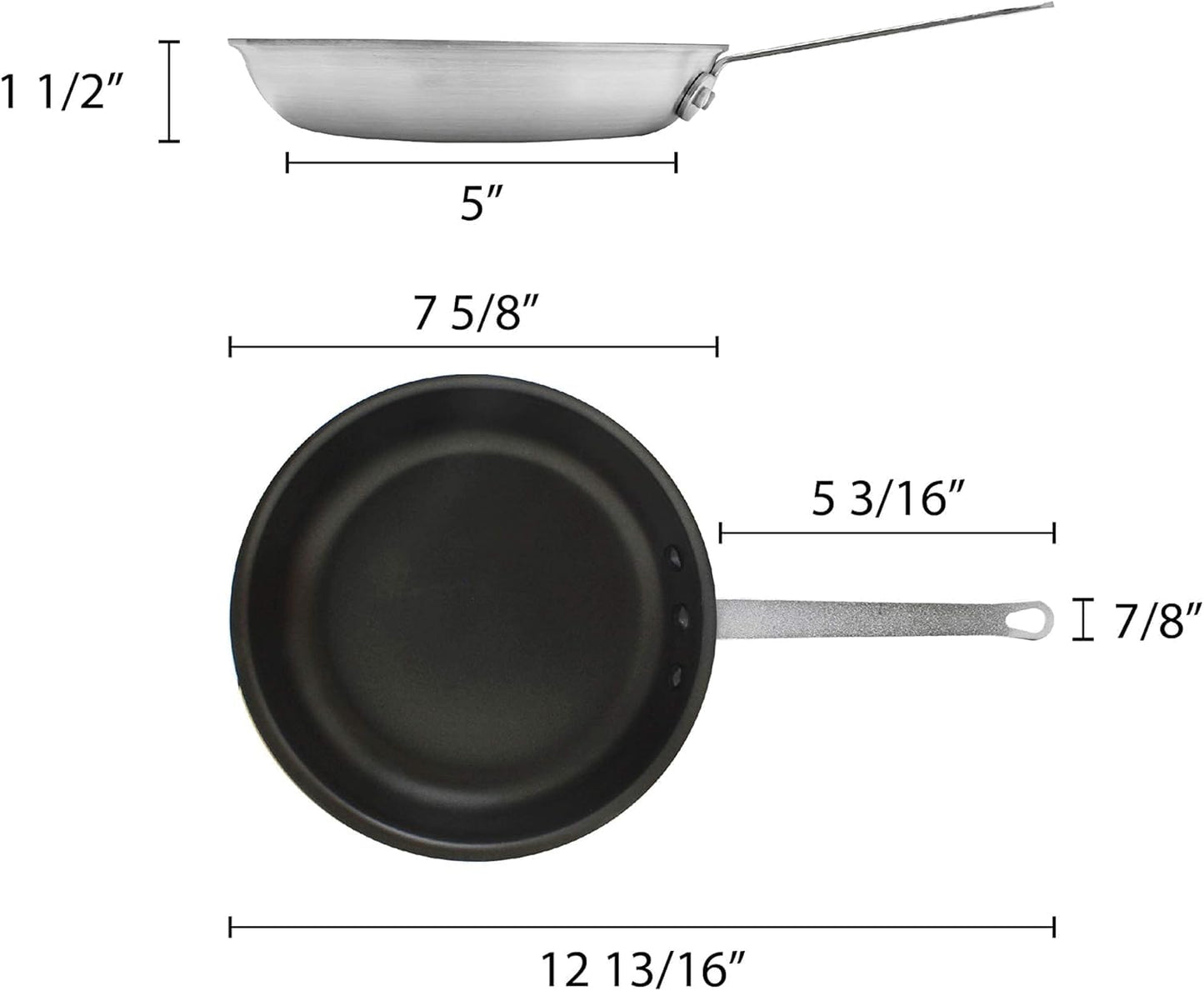 Nonstick Frying Pan Aluminum Skillet with Plated Iron Riveted Handle - Mirror-Finish Skillet Cookware Egg Pan Omelet Pans Professional Cooking Pan Chefs Pan Dishwasher Safe