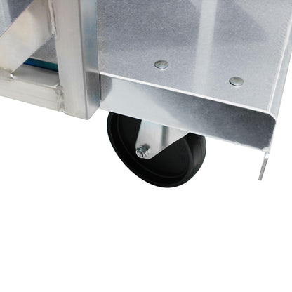 Heavy Duty Aluminum Full Size Sheet Pan Truck with 4 Each of 5" Swivel casters - Commercial Bakery Track for Full Size Sheet Kitchen Restaurant Cafeteria Pizzeria Hotel and Home