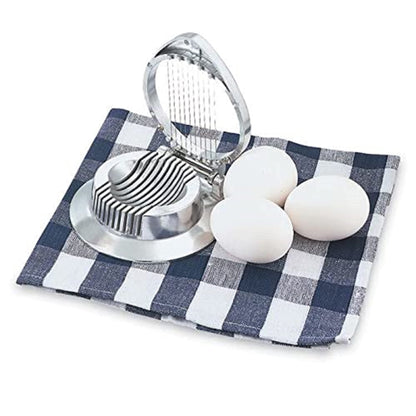 Aluminum Round Egg Slicer 4-3/4" x 4-1/4" x 1" - Multipurpose Heavy Duty Egg Slicer Egg Cutter for Hard Boiled Eggs Strawberry Slicer Egg Dicer Soft Fruit Mushroom