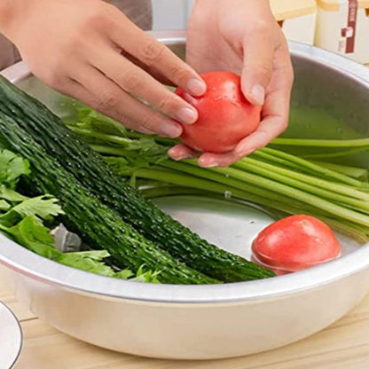 Heavy duty Aluminum Basin with tapered edges - Made in Taiwan - Mixing Bowl, Washing Bowl Container, Metal Bowls for Fruit Vegetables Serving Cooking Baking