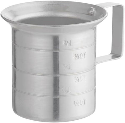 Liquid Measure Cup Aluminum with Riveted Handle - Measuring Cup for Cooking Baking Kitchen or Restaurant Easy To Read for Liquid Metal Measuring Cup Essential Kitchen Tool