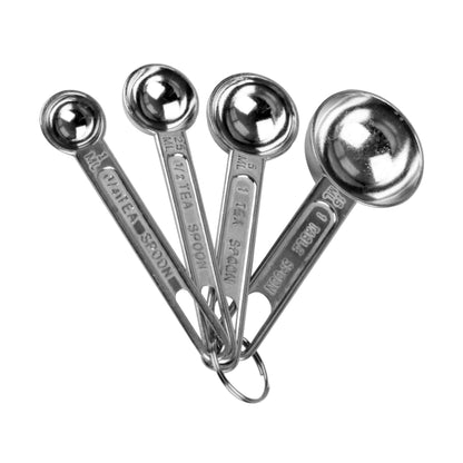Aluminum Measuring Spoon Set - 4-Piece Multi Measurement Tool for Baking Cooking Measuring Spoon Set Kitchen Gadgets Apartment Essentials Fits in Spice Jars