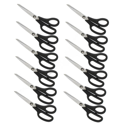 4” Stainless Steel Kitchen Scissors with Black Plastic Handle Set of 12- All Purpose Shears Food Scissors Kitchen Scissors Utility Scissors Cooking Shears for Home Kitchen Restaurants