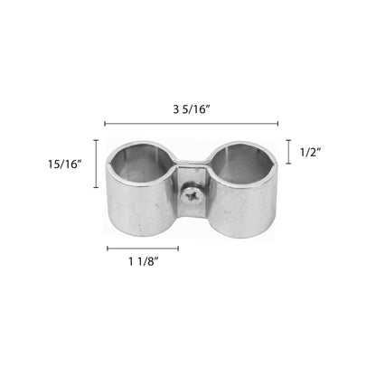 3-1/4" x 7/8" x 1-3/8" Post Clamp Iron Set of 4 - Post Clamps to Join Wire Shelving Units for Shelving Unit Steel Wire Rack Storage Shelving Organizer Home Kitchen Restaurants