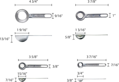 Aluminum Measuring Spoon Set - 4-Piece Multi Measurement Tool for Baking Cooking Measuring Spoon Set Kitchen Gadgets Apartment Essentials Fits in Spice Jars