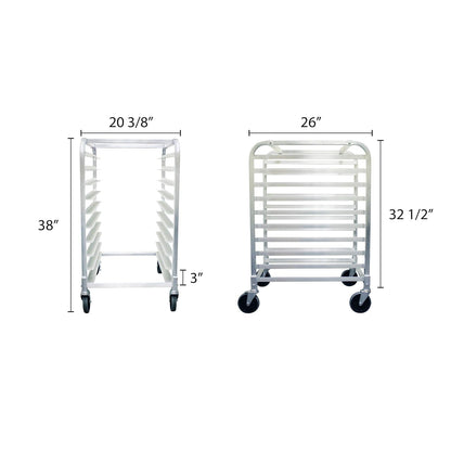 Aluminium Sheet Pan/Bun Pan Rack - Full or Half Size Sheet Pan Rack with Locking Wheels Bakery Rack for Kitchen Baking Equipment Restaurant Pizzeria