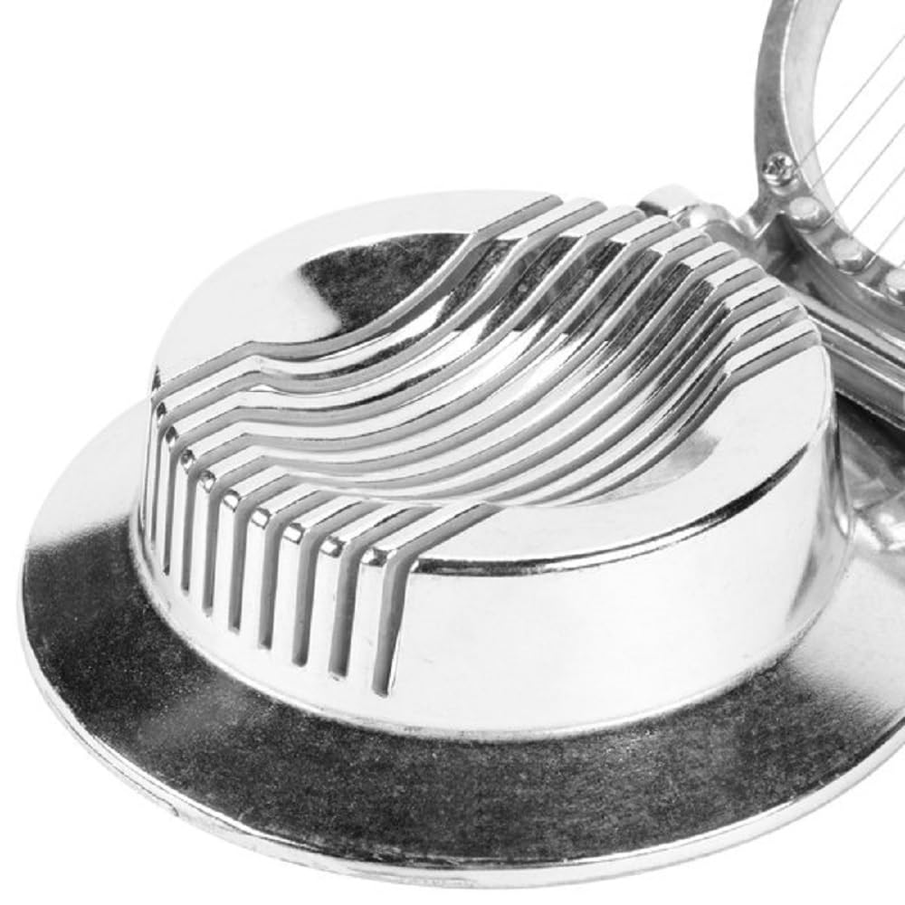 Aluminum Round Egg Slicer 4-3/4" x 4-1/4" x 1" - Multipurpose Heavy Duty Egg Slicer Egg Cutter for Hard Boiled Eggs Strawberry Slicer Egg Dicer Soft Fruit Mushroom