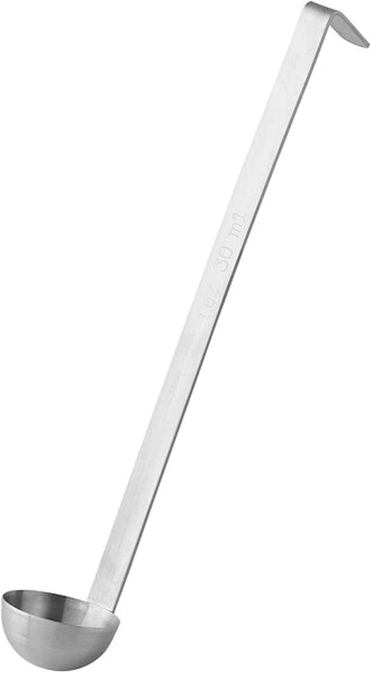 Stainless Steel Ladle with Long Hooked Handle- Kitchen Ladle Best Kitchen Accessories Cooking Serving Spoon Cooking Spon for Soup Chili Gravy Salad Dressing Pancake Batter