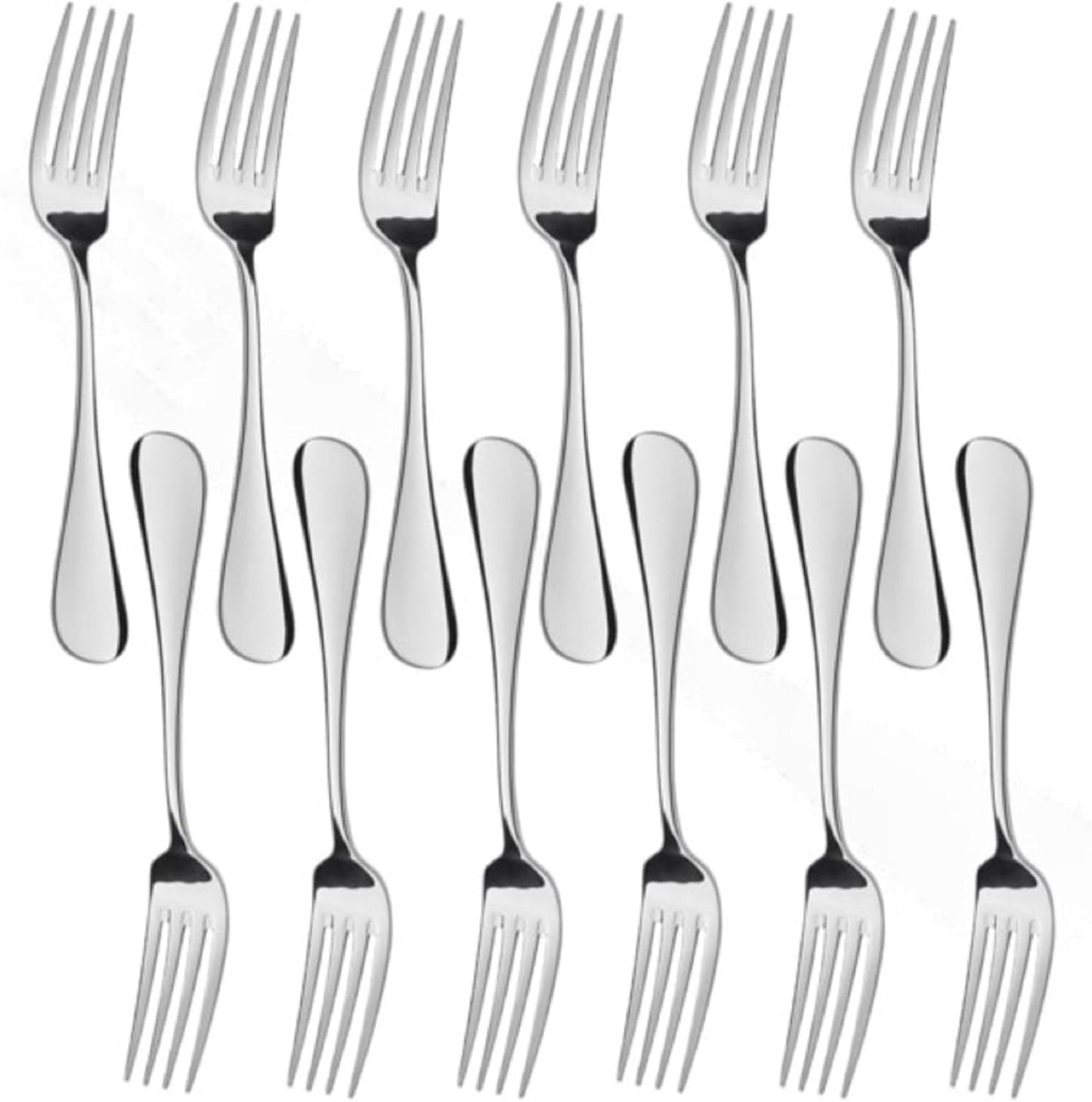 Set of 12 Stainless Steel York - Stainless Steel Silverware Flatware Cutlery Kitchen Tableware Set for Home and Restaurant