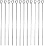 Stainless Steel Skewers Set of 12 - Wide Reusable Stainless Steel Barbecue Skewers BBQ Skewers Kebab Sticks Skewers for Grilling Meat Shrimp Chicken Vegetable Outdoor Cooking