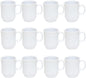 8 oz Bulbous Mug Melamine Pure Set of 12 - Dishwasher Safe Break-Resistant Coffee Cup Set Reusable Plastic Cup for Latte Cappuccino Cocoa Hot Tea Mocha Home Cafe Restaurants