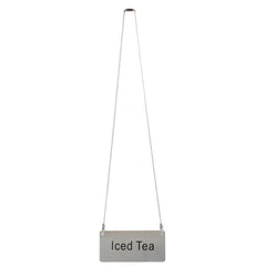 TrueCraftware ? Commercial Grade 3-1/2" x 1-2/3", Iced Tea Chain Sign with 13-1/8" Chain Length, Stainless Steel