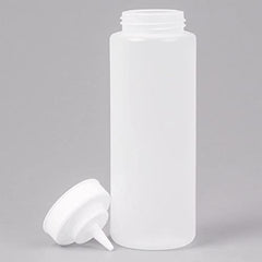 Set of 12 - TrueCraftware Large Plastic Clear Squeeze Condiment Dispensing Bottles 32 OZ with Wide Cap