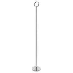 TrueCraftware ? Set of 6- Chrome Table Card Holder 18?, Chrome Plate Iron, 2-1/4" Diameter Base with 16-1/2" Pole Length and 1-1/4" Diameter Ring