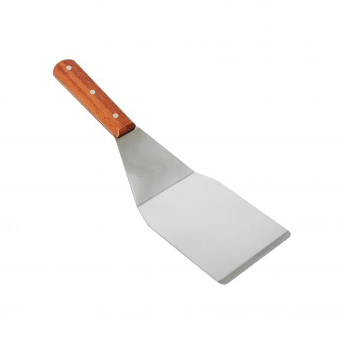 TrueCraftware ? 4 x 5- inch Commercial Grade Hamburger Turner, Stainless Steel with Wooden Handle
