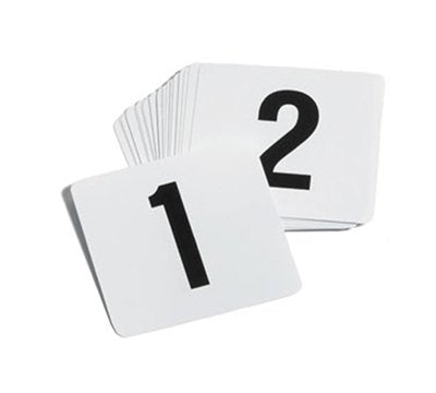 TrueCraftware Plastic Table Sign Numbers 1-100 - Black on White Background - 4