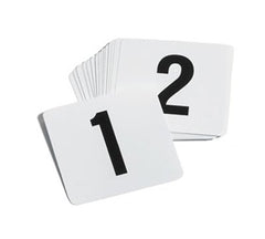TrueCraftware Plastic Table Sign Numbers 1-100 - Black on White Background - 4" x 4"