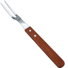 TrueCraftware ? 13- inch Commercial Grade Square Pot Fork, Stainless Steel 2-Prong Fork with Long Wooden Riveted Handle