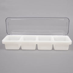 TrueCraftware ? Commercial Grade 4 Compartment Bar Caddie with Clear Cover, Polyethylene Body with Acrylonitrile Cover, 18" x 5" x 3?