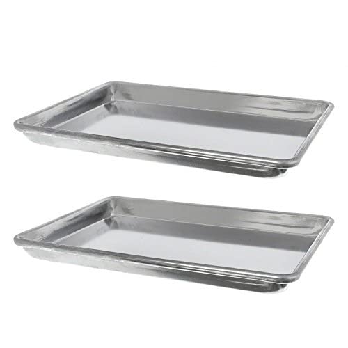 Set 2 - TrueCraftware 18 Gauge Aluminium Commercial Baker's 1/4 Size - Quarter Size - Baking Trays - Sheets - Pans 9.5" x 13"