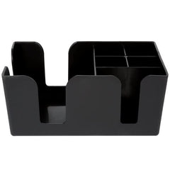TrueCraftware ? Commercial Grade 6 Compartment Bar Caddy, Black Color, Acrylonitrile Butadiene Styrene, 9-1/2" x 5-3/4" x 4-1/8"