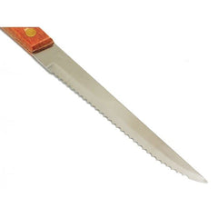 TrueCraftware ? Set of 12 ? 4-1/2" Pointed Tip Steak Knife, Stainless Steel with Wooden Handle, 8-3/8" Overall Length x 1/2" Overall Width