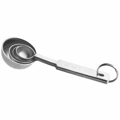 TrueCraftware ? Commercial Grade Heavy Measuring Spoon Set, Includes 1/4, 1/2, 1 Teaspoon, 1 Tablespoon, Stainless Steel, Bakeware