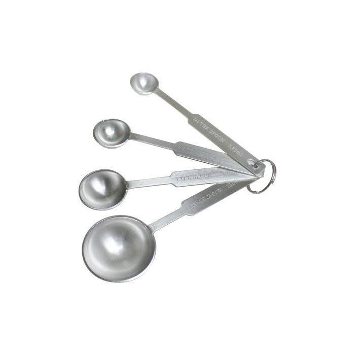 TrueCraftware ? Commercial Grade Heavy Measuring Spoon Set, Includes 1/4, 1/2, 1 Teaspoon, 1 Tablespoon, Stainless Steel, Bakeware