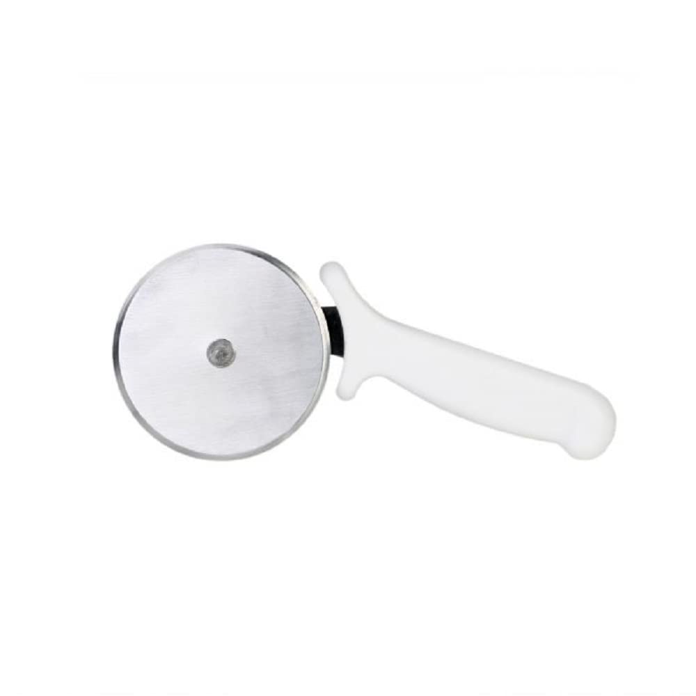 TrueCraftware ?2-1/2? Stainless Steel Pizza Cutter with White Plastic Handle- Sharp Stainless Steel Blade Slice Thick or Thin Pizzas Pie Crust and Pastries