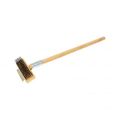 TrueCraftware ? 27- inch Heavy Duty Wire Brush with Scraper, Black Metal Wire Brush with Long Wooden Handle