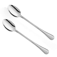 TrueCraftware ? Set of 2-Stainless Steel 13? Luxor Solid Spoon- Stainless Steel Serving Spoon Flatware Cutlery Kitchen Tableware Set for Home and Restaurant