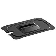 TrueCraftware ? 1/4 Size Polycarbonate Handled Slotted Food Pan Lid/Cover Black Color- Food Pan Cover with Handle Restaurant Commercial Hotel Pan Lid for Fruits Vegetables Beans Corns