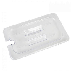TrueCraftware ? 1/4 Size Polycarbonate Handled Slotted Food Pan Lid/Cover Clear Color- Food Pan Cover with Handle Restaurant Commercial Hotel Pan Lid for Fruits Vegetables Beans Corns