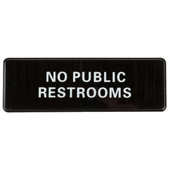 TrueCraftware ? Set of 2- No Public Restrooms Sign 9" x 3" with Easy Peel Self-Adhesive White on Black Color- Signs for Office Business Kitchen Restroom Waterproof Long-Lasting Self Adhesive for Indoor/Outdoor