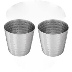 TrueCraftware ? Set of 2- Stainless Steel 13 oz. French Fry Cup Hammered Finish- French Fry Holder Stainless Steel Fry Cup Appetizer Cups For Serving Chips Onion Rings Tater Tots or Vegetables