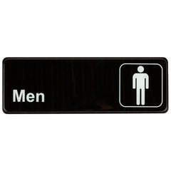 TrueCraftware ? Set of 2- Men Restroom Sign 9" x 3" with Easy Peel Self-Adhesive White on Black Color- Signs for Office Business Kitchen Restroom Waterproof Long-Lasting Self Adhesive for Indoor/Outdoor
