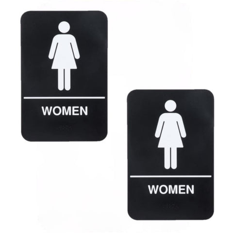 TrueCraftware ? Set of 2- Women Restroom Sign with Braille 6